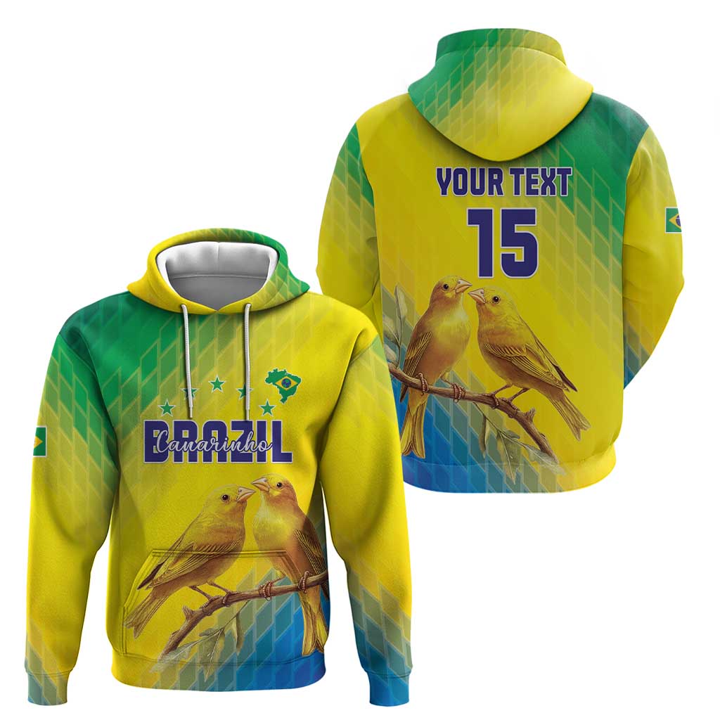 Custom Brazil Football Zip Hoodie Go Canarinho Go