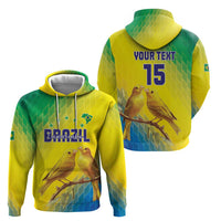 Custom Brazil Football Zip Hoodie Go Canarinho Go