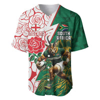 Personalized South Africa and England Rugby Baseball Jersey Springboks Mascot With Red Rose