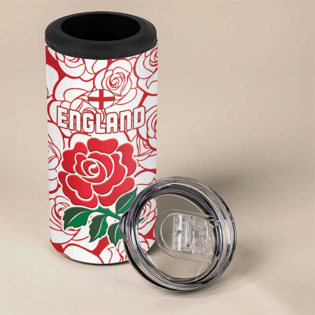 South Africa and England Rugby 4 in 1 Can Cooler Tumbler Springboks Mascot With Red Rose
