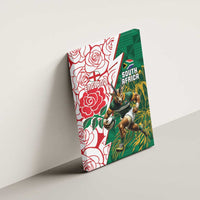 South Africa and England Rugby Canvas Wall Art Springboks Mascot With Red Rose