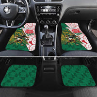 South Africa and England Rugby Car Mats Springboks Mascot With Red Rose