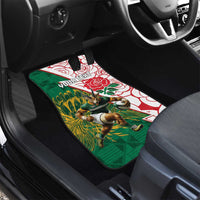 South Africa and England Rugby Car Mats Springboks Mascot With Red Rose