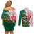 Personalized South Africa and England Rugby Couples Matching Off Shoulder Short Dress and Long Sleeve Button Shirt Springboks Mascot With Red Rose