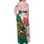 Personalized South Africa and England Rugby Family Matching Off Shoulder Maxi Dress and Hawaiian Shirt Springboks Mascot With Red Rose