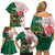 Personalized South Africa and England Rugby Family Matching Off Shoulder Short Dress and Hawaiian Shirt Springboks Mascot With Red Rose