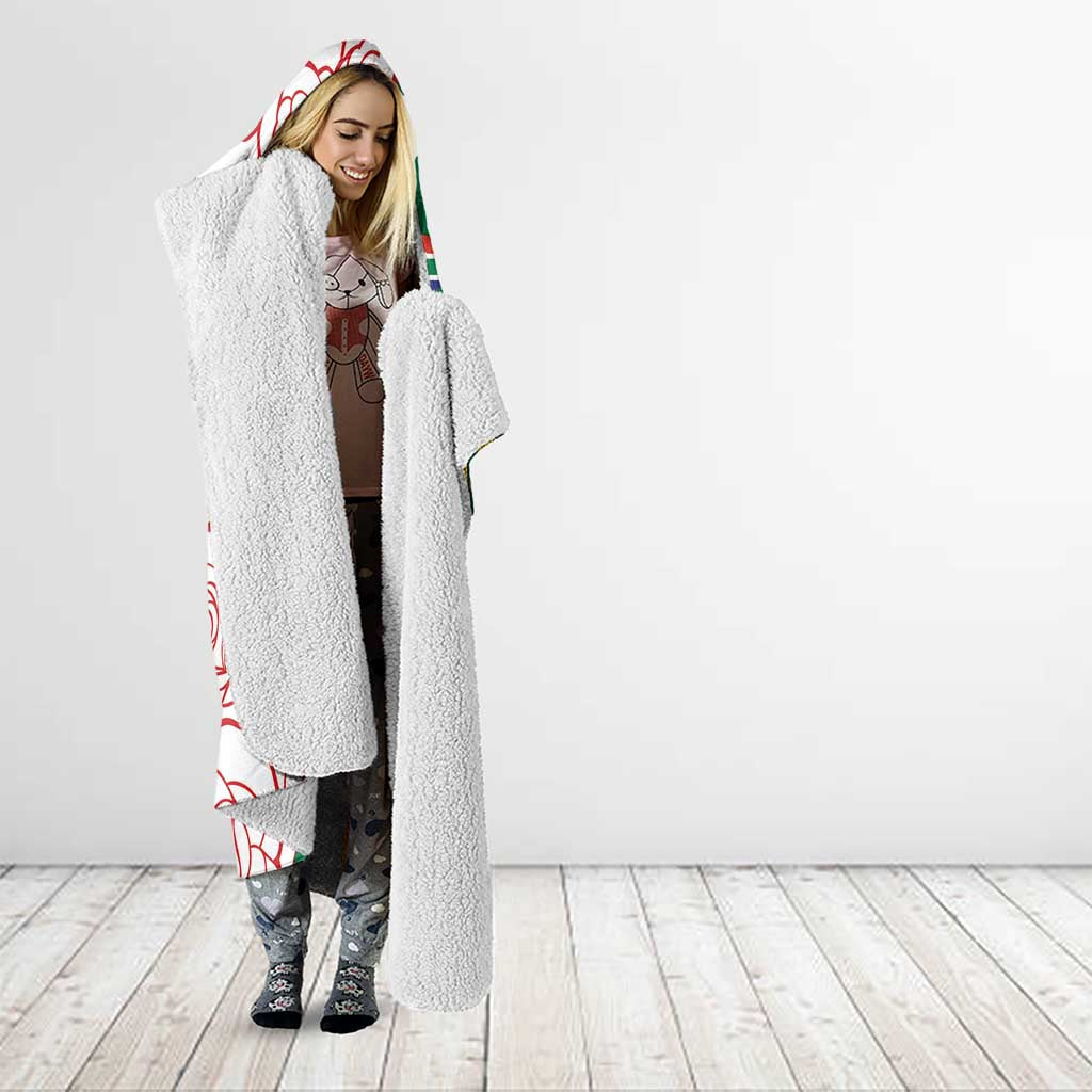 South Africa and England Rugby Hooded Blanket Springboks Mascot With Red Rose