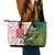 South Africa and England Rugby Leather Tote Bag Springboks Mascot With Red Rose