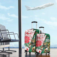 South Africa and England Rugby Luggage Cover Springboks Mascot With Red Rose