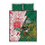 South Africa and England Rugby Quilt Bed Set Springboks Mascot With Red Rose