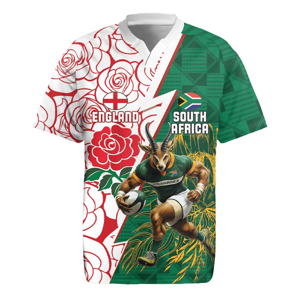 Personalized South Africa and England Rugby Rugby Jersey Springboks Mascot With Red Rose