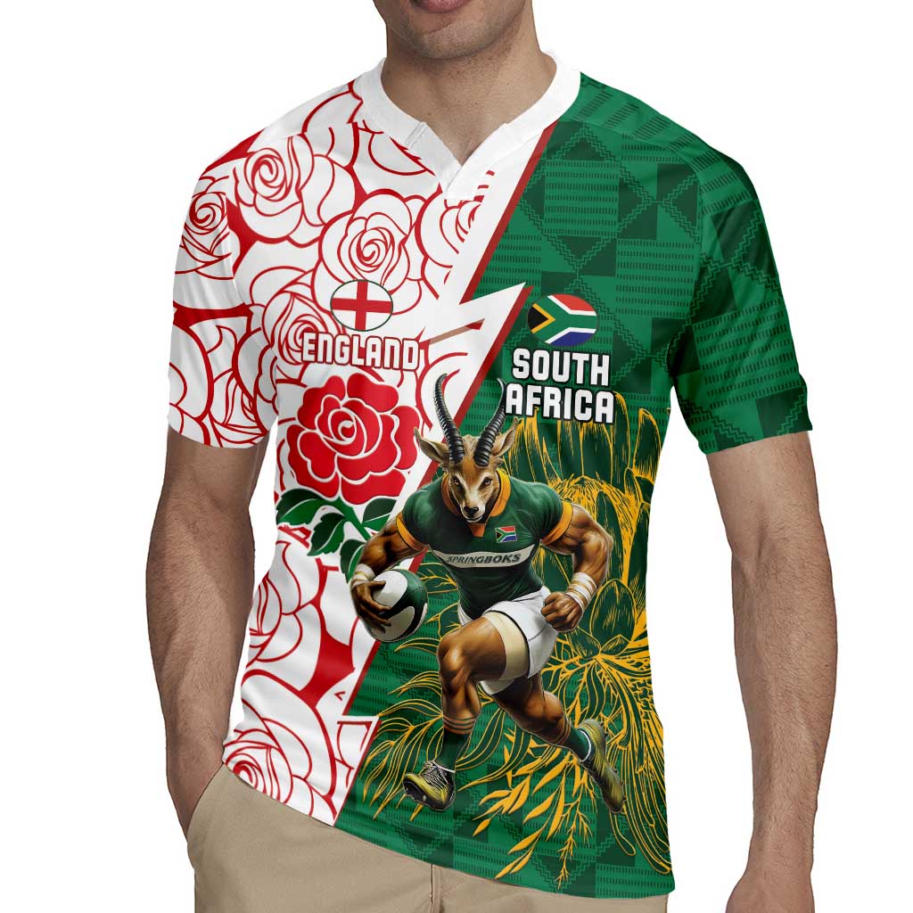 Personalized South Africa and England Rugby Rugby Jersey Springboks Mascot With Red Rose