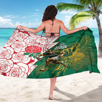 South Africa and England Rugby Sarong Springboks Mascot With Red Rose