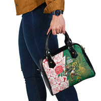 South Africa and England Rugby Shoulder Handbag Springboks Mascot With Red Rose