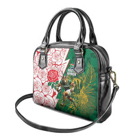South Africa and England Rugby Shoulder Handbag Springboks Mascot With Red Rose