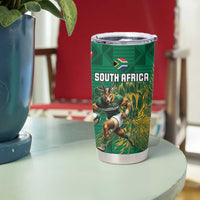 South Africa and England Rugby Tumbler Cup Springboks Mascot With Red Rose