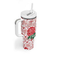 South Africa and England Rugby Tumbler With Handle Springboks Mascot With Red Rose