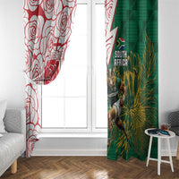 South Africa and England Rugby Window Curtain Springboks Mascot With Red Rose