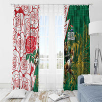 South Africa and England Rugby Window Curtain Springboks Mascot With Red Rose