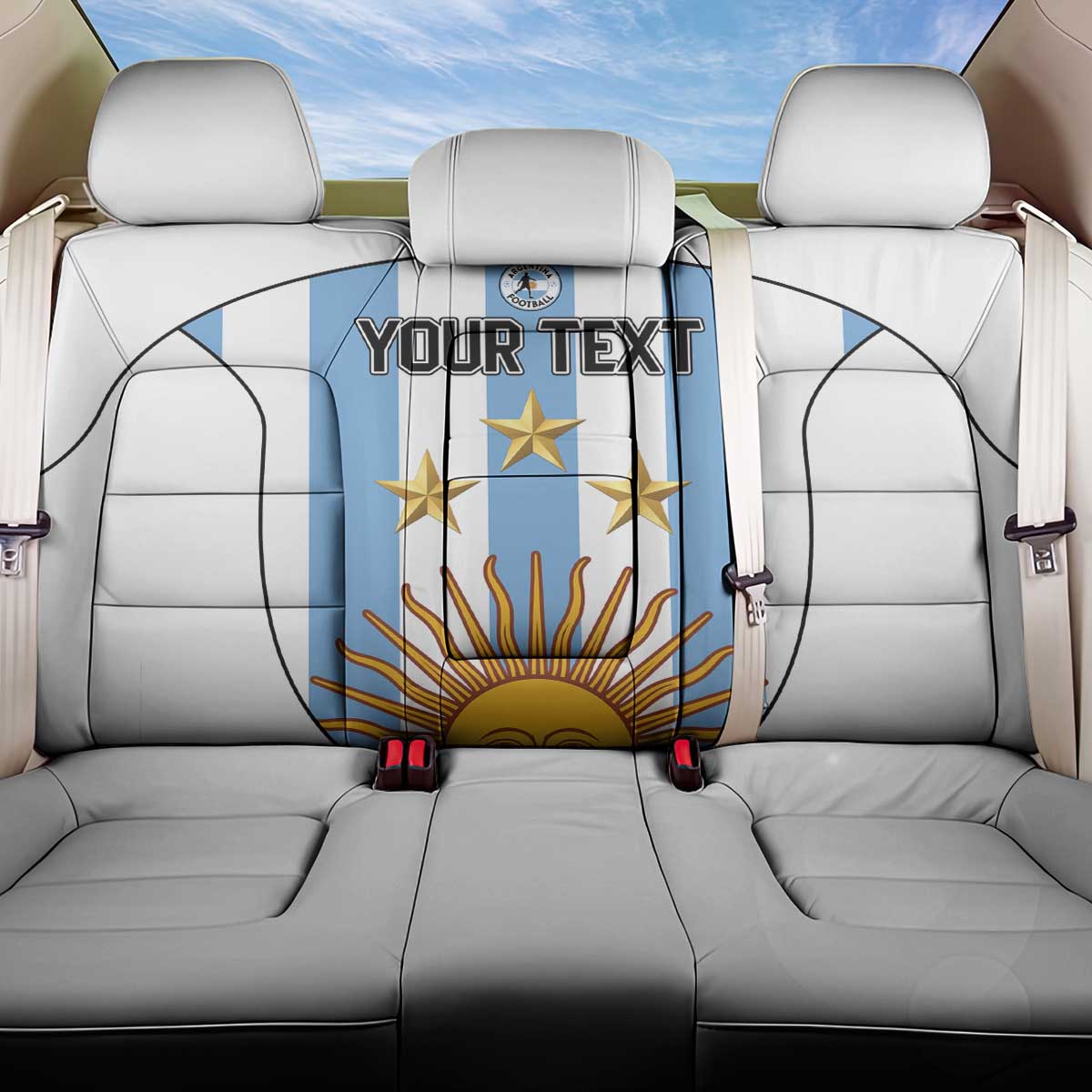Custom Argentina Football Back Car Seat Cover Vamos Vamos Argentina