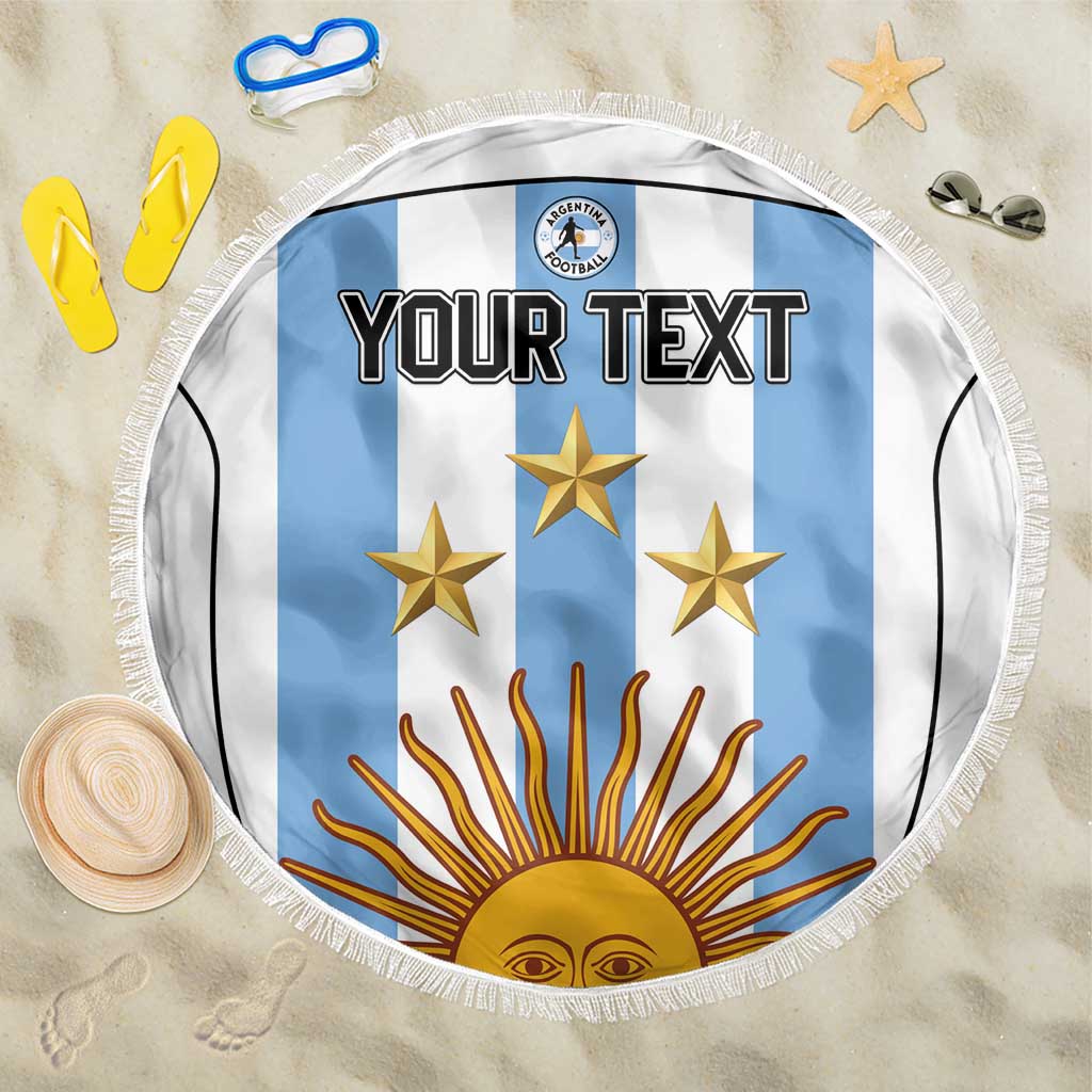 Custom Argentina Football Beach Blanket Vamos Vamos Argentina