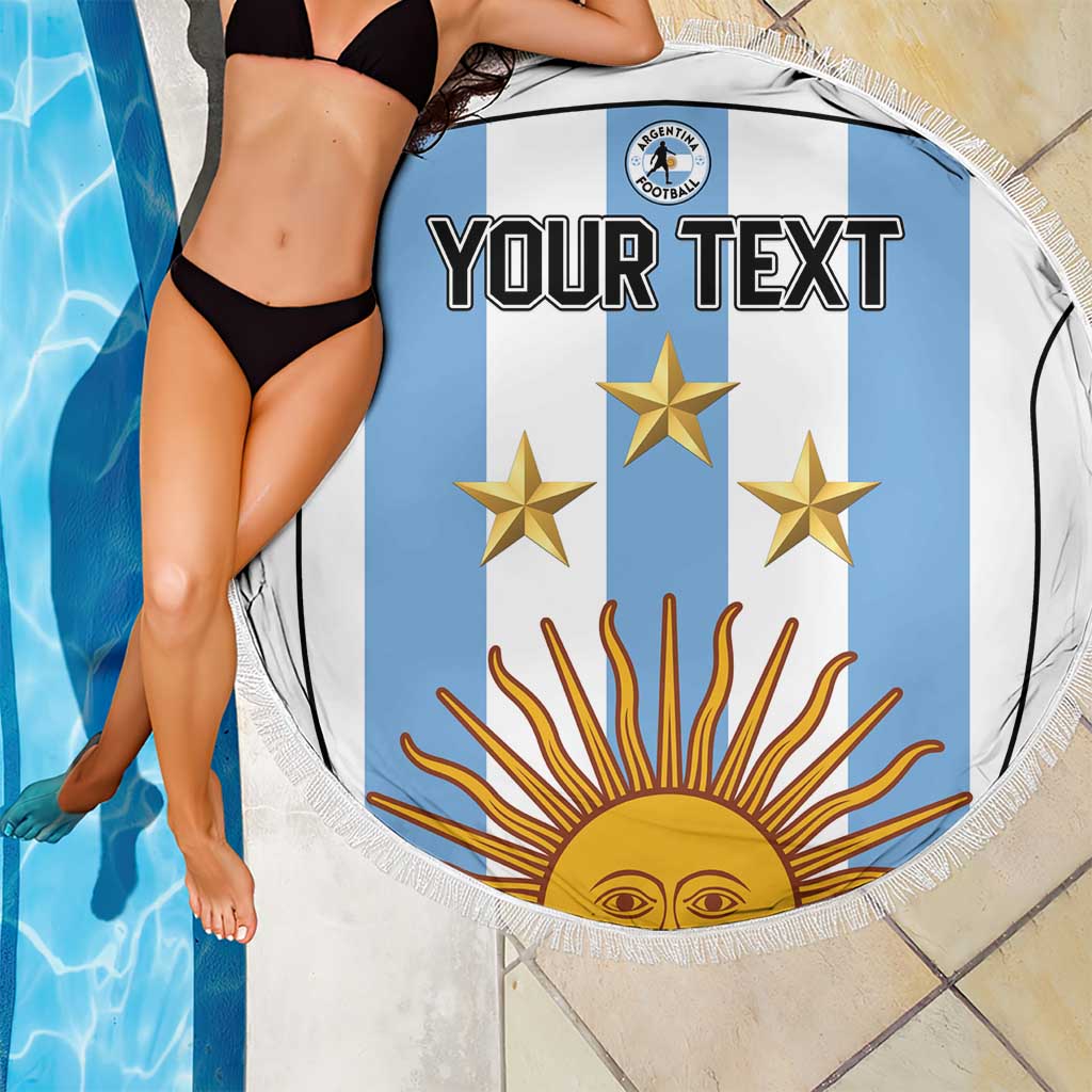 Custom Argentina Football Beach Blanket Vamos Vamos Argentina
