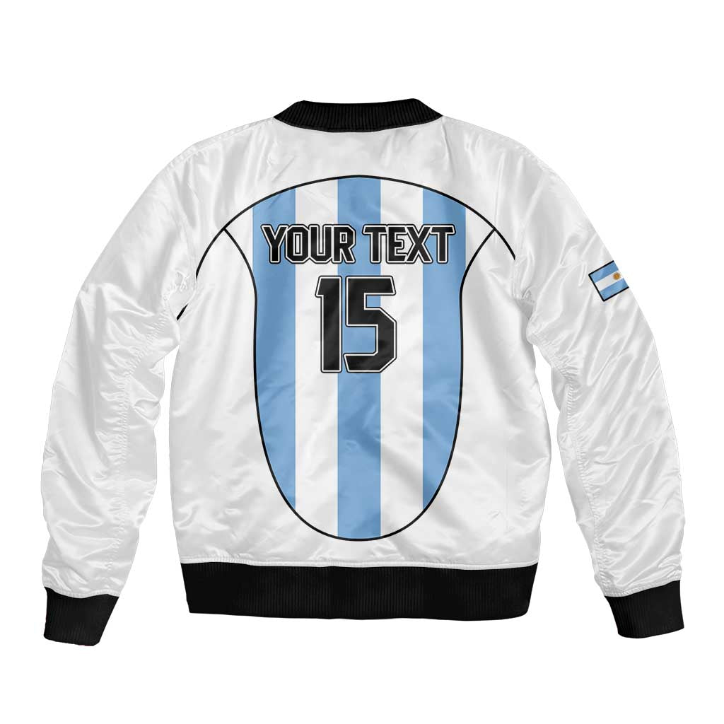 Custom Argentina Football Bomber Jacket Vamos Vamos Argentina