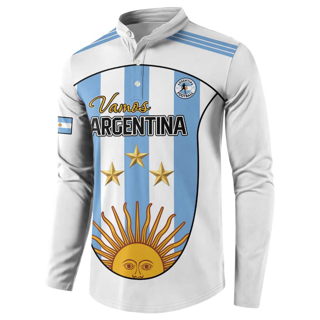 Custom Argentina Football Button Sweatshirt Vamos Vamos Argentina