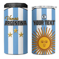 Custom Argentina Football 4 in 1 Can Cooler Tumbler Vamos Vamos Argentina