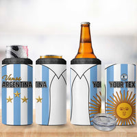 Custom Argentina Football 4 in 1 Can Cooler Tumbler Vamos Vamos Argentina