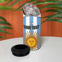 Custom Argentina Football 4 in 1 Can Cooler Tumbler Vamos Vamos Argentina