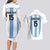 Custom Argentina Football Couples Matching Long Sleeve Bodycon Dress and Hawaiian Shirt Vamos Vamos Argentina