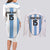 Custom Argentina Football Couples Matching Long Sleeve Bodycon Dress and Long Sleeve Button Shirt Vamos Vamos Argentina