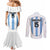 Custom Argentina Football Couples Matching Mermaid Dress and Long Sleeve Button Shirt Vamos Vamos Argentina