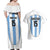 Custom Argentina Football Couples Matching Off Shoulder Maxi Dress and Hawaiian Shirt Vamos Vamos Argentina
