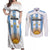 Custom Argentina Football Couples Matching Off Shoulder Maxi Dress and Long Sleeve Button Shirt Vamos Vamos Argentina