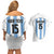 Custom Argentina Football Couples Matching Off Shoulder Short Dress and Hawaiian Shirt Vamos Vamos Argentina
