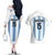 Custom Argentina Football Couples Matching Off The Shoulder Long Sleeve Dress and Hawaiian Shirt Vamos Vamos Argentina