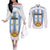 Custom Argentina Football Couples Matching Off The Shoulder Long Sleeve Dress and Long Sleeve Button Shirt Vamos Vamos Argentina