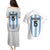 Custom Argentina Football Couples Matching Puletasi and Hawaiian Shirt Vamos Vamos Argentina