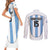Custom Argentina Football Couples Matching Short Sleeve Bodycon Dress and Long Sleeve Button Shirt Vamos Vamos Argentina