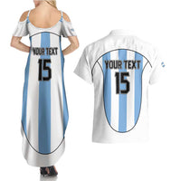 Custom Argentina Football Couples Matching Summer Maxi Dress and Hawaiian Shirt Vamos Vamos Argentina