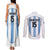 Custom Argentina Football Couples Matching Tank Maxi Dress and Long Sleeve Button Shirt Vamos Vamos Argentina