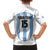 Custom Argentina Football Family Matching Off The Shoulder Long Sleeve Dress and Hawaiian Shirt Vamos Vamos Argentina