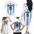 Custom Argentina Football Family Matching Off The Shoulder Long Sleeve Dress and Hawaiian Shirt Vamos Vamos Argentina