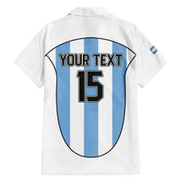 Custom Argentina Football Family Matching Off The Shoulder Long Sleeve Dress and Hawaiian Shirt Vamos Vamos Argentina