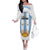 Custom Argentina Football Family Matching Off The Shoulder Long Sleeve Dress and Hawaiian Shirt Vamos Vamos Argentina