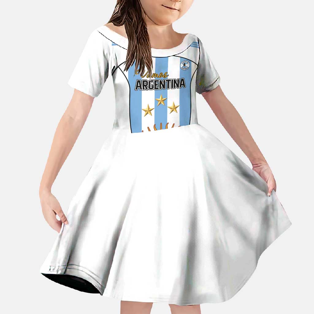 Custom Argentina Football Family Matching Off Shoulder Maxi Dress and Hawaiian Shirt Vamos Vamos Argentina