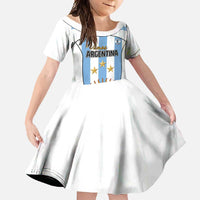 Custom Argentina Football Family Matching Off Shoulder Maxi Dress and Hawaiian Shirt Vamos Vamos Argentina