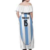 Custom Argentina Football Family Matching Off Shoulder Maxi Dress and Hawaiian Shirt Vamos Vamos Argentina